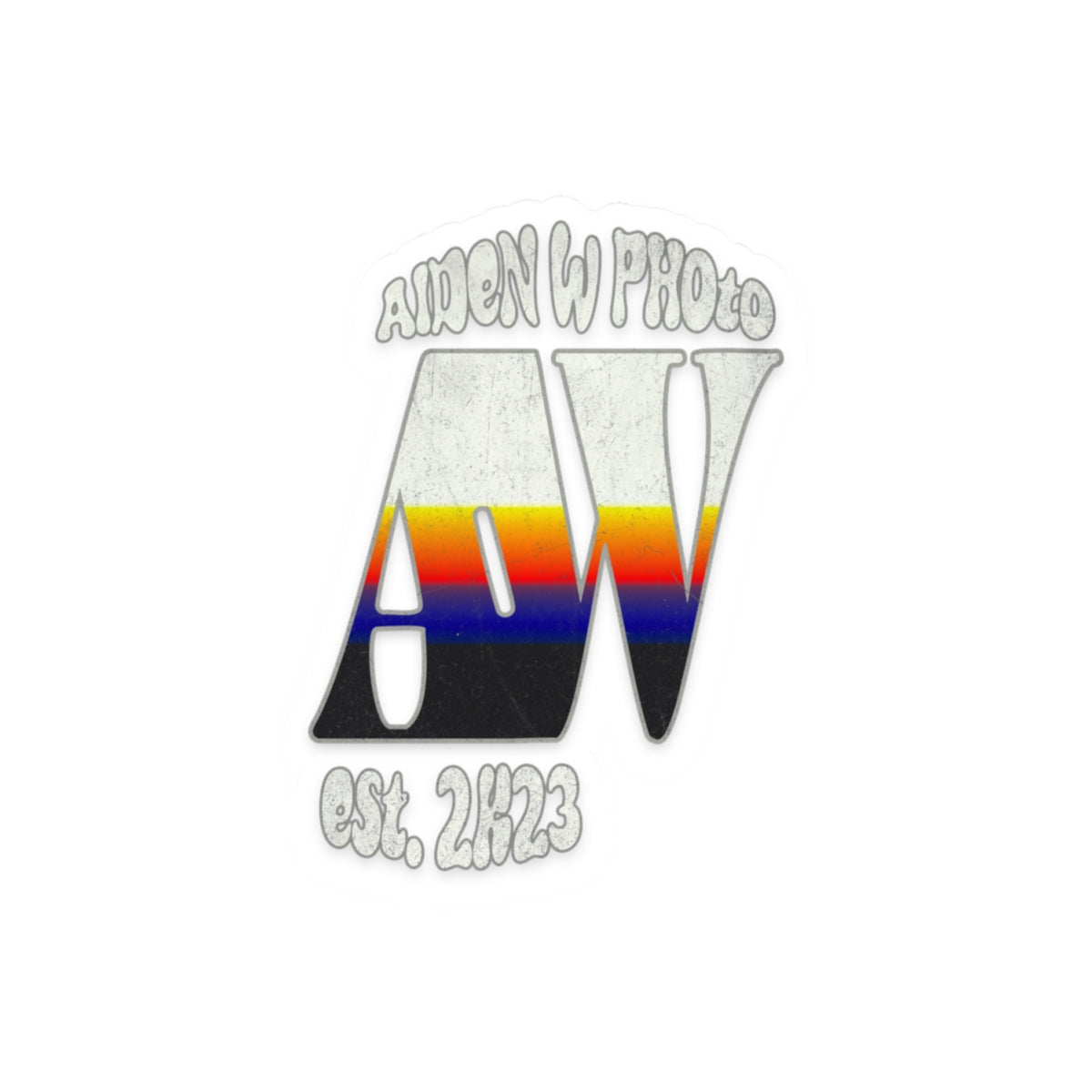 Aiden W Photo Retro Sticker