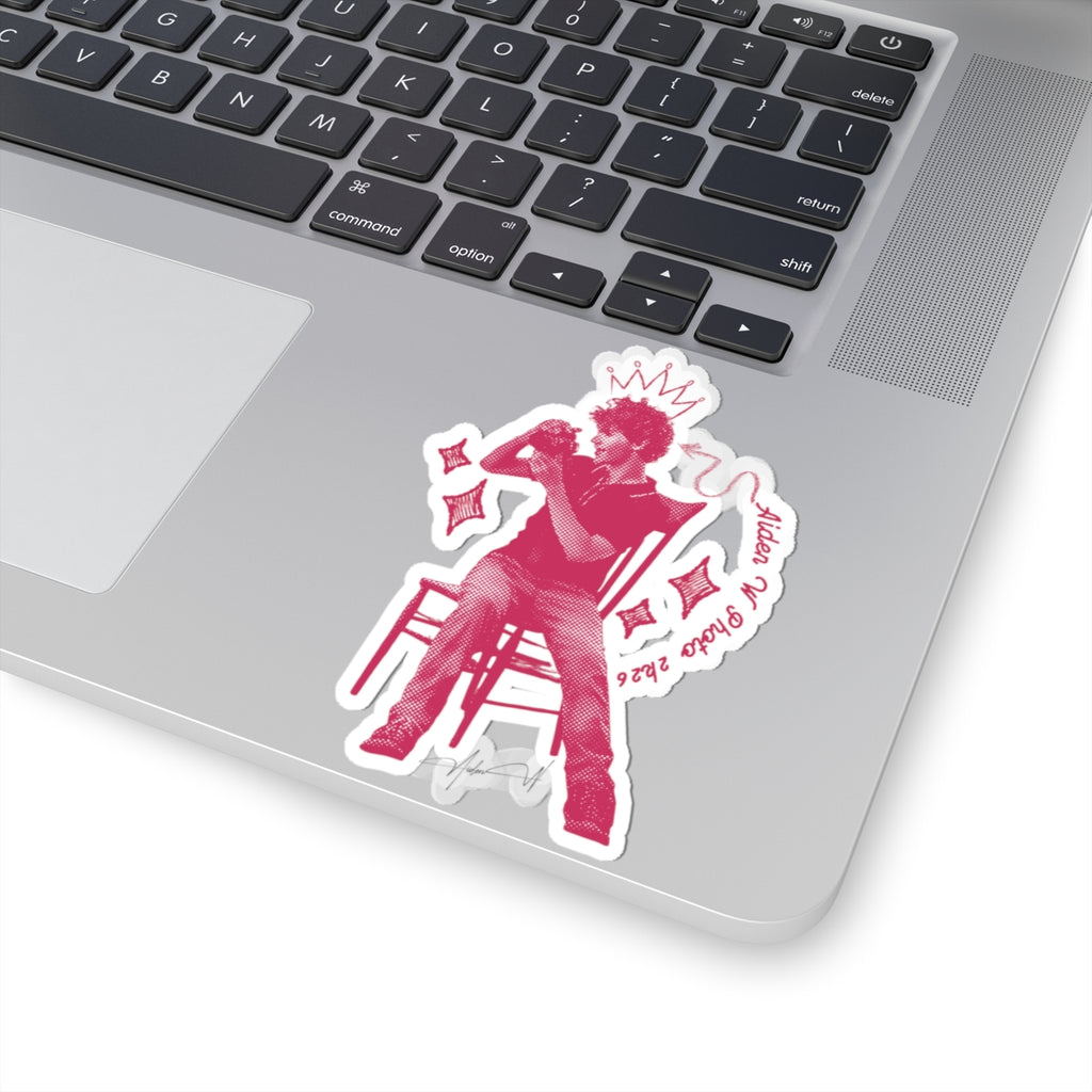 Vintage Mic Singer Kiss-Cut Sticker — Retro Musician Laptop Decal