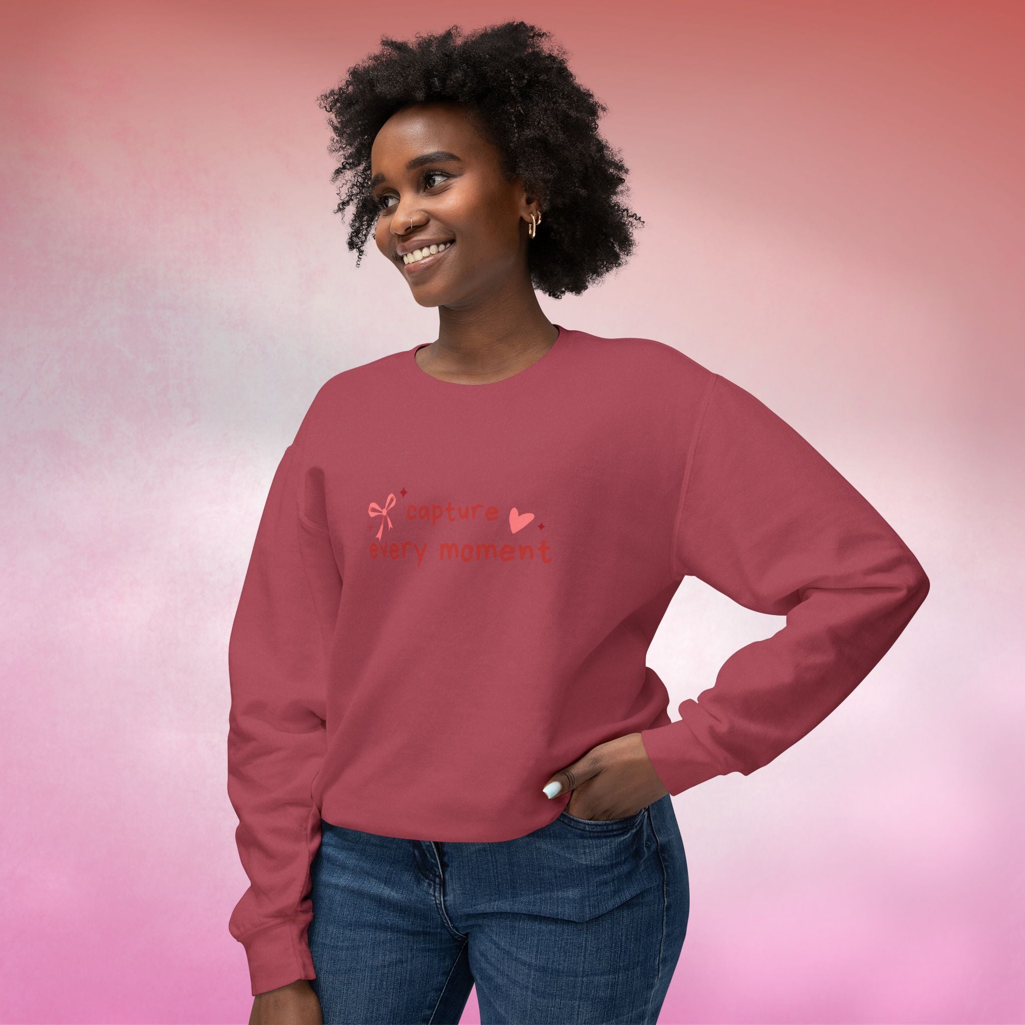 "Capture Every Moment" Crewneck - Valentine's Drop