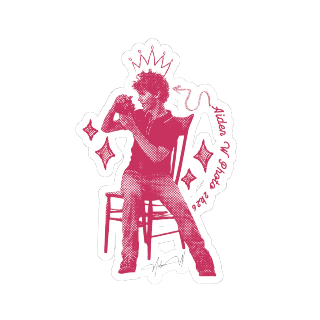 Vintage Mic Singer Kiss-Cut Sticker — Retro Musician Laptop Decal