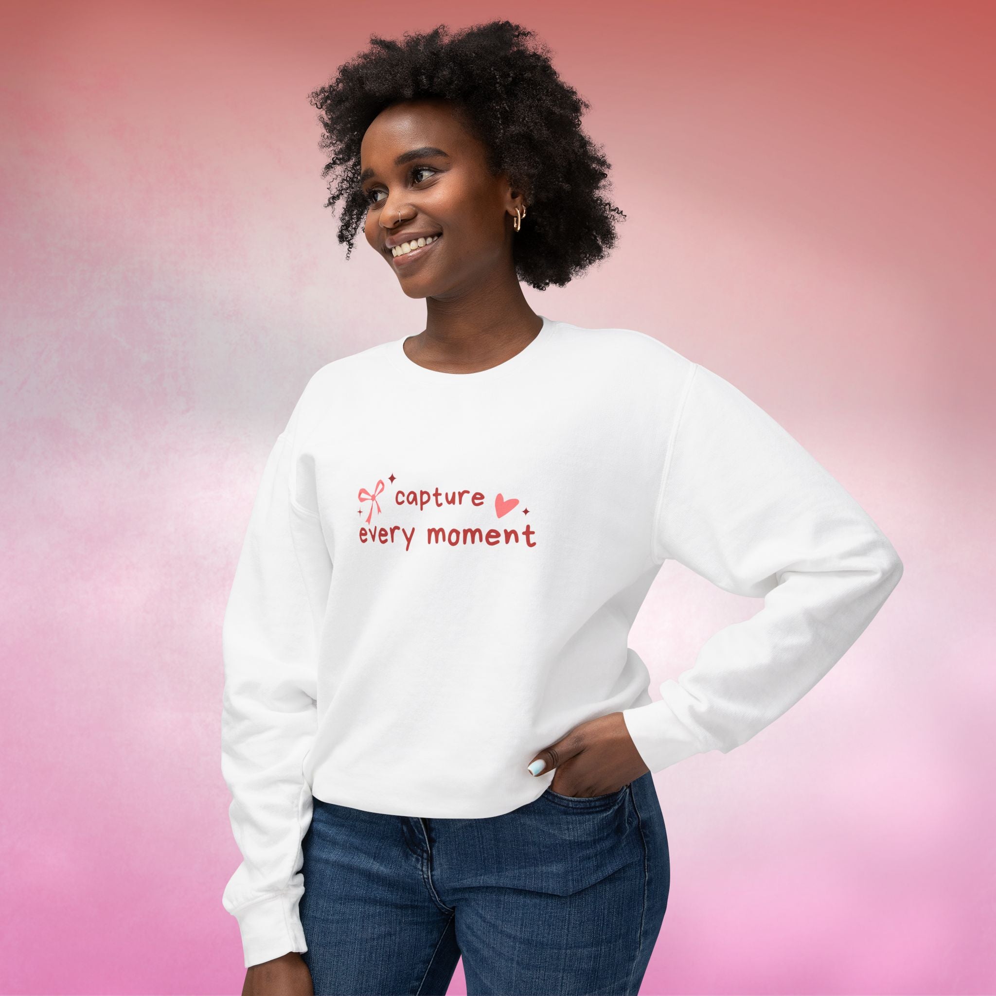 "Capture Every Moment" Crewneck - Valentine's Drop